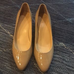 Cole Haan Nude Patent leather pump wedge